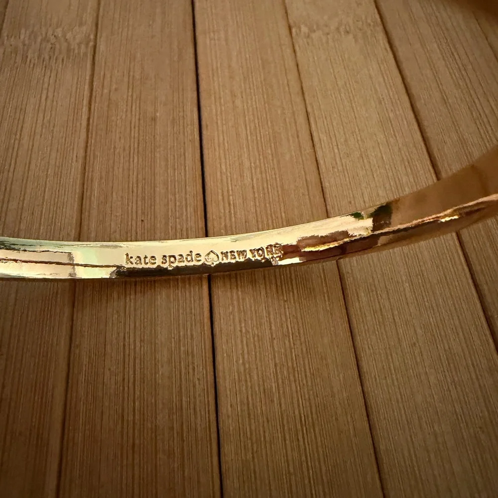 kate spade Gold Bangle with Pink and Navy Enamel Bow - Picture 2 of 7